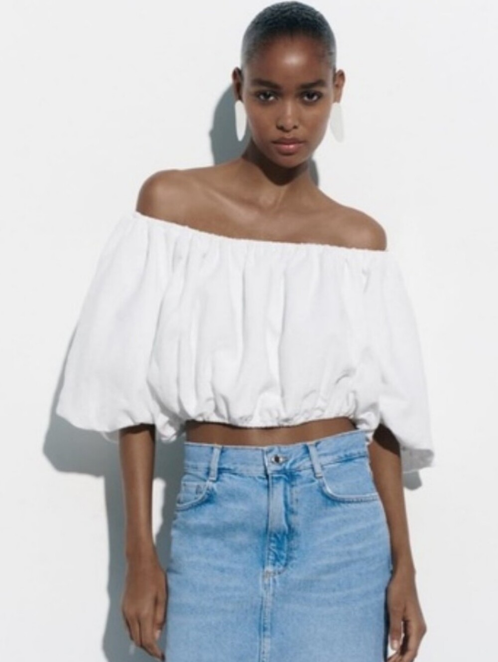 Zara Linen Crop Top NWT